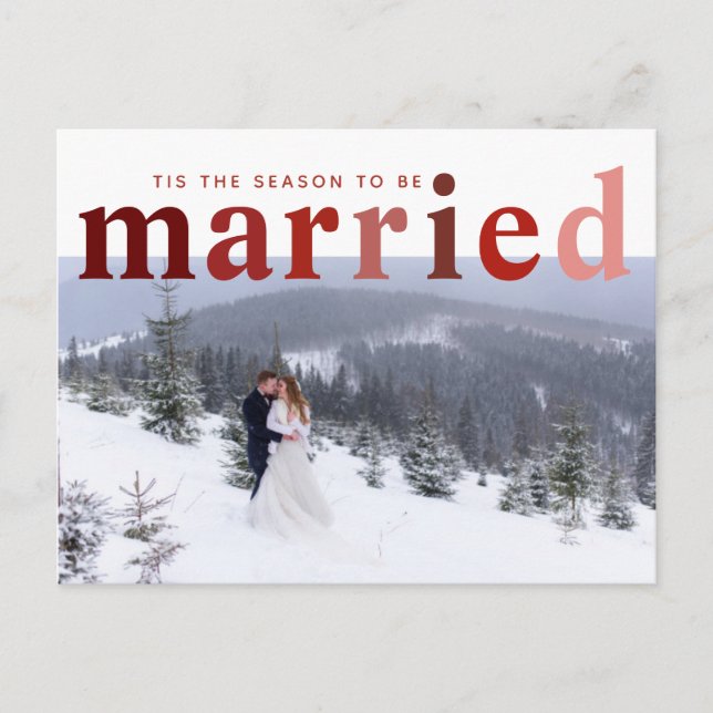 Tis The Season To Be Married Photo Wedding Postcard (Front)