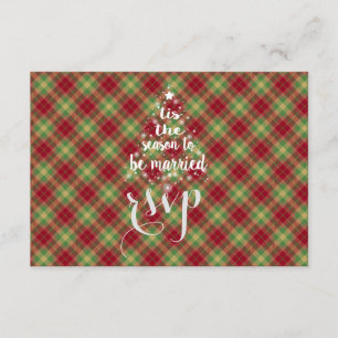 'Tis the season to be married Red Plaid RSVP