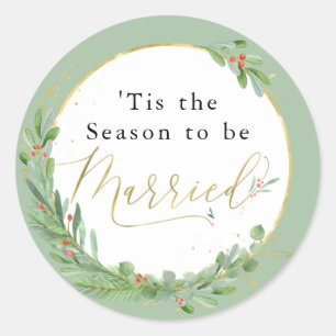 Tis the Season to be Married Wedding Envelope Seal