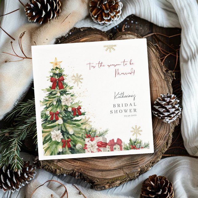 Tis the Season to be married Winter Bridal Shower  Napkin (Creator Uploaded)