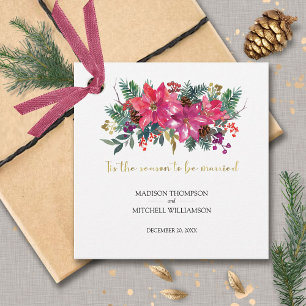 Tis The Season To Be Married Winter Christmas Pink Favour Tags