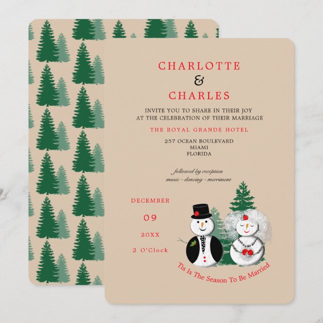 Tis The Season To Be Married Winter Cute Invitation (Front/Back)