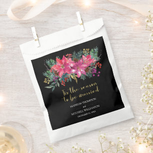 Tis The Season To Be Married Winter Pink Christmas Favour Bags