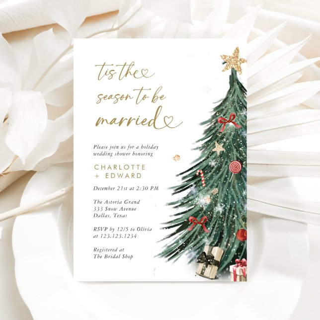 Tis The Season To Be Married Winter Wedding Shower Invitation (Creator Uploaded)