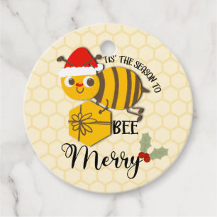 Tis the season to be merry bee card favour tags