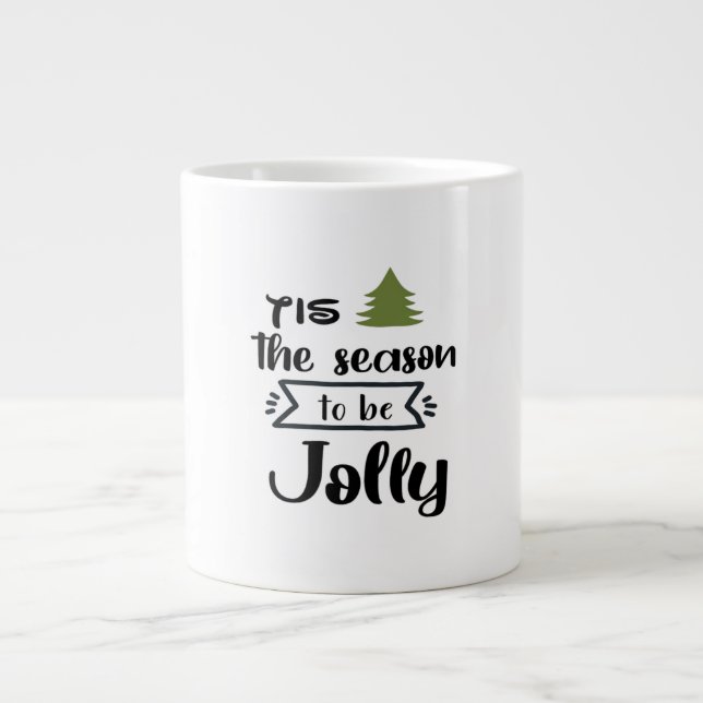 Tis The Season To Be New Year Celebration Minimal  Large Coffee Mug (Front)