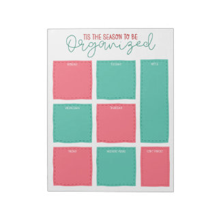 Tis the Season to be Organised Christmas Planner Notepad