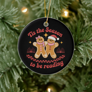 Tis The Season To Be Reading Christmas School  Ceramic Tree Decoration