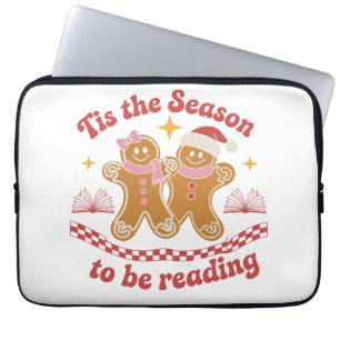 Tis The Season To Be Reading Christmas School  Laptop Sleeve