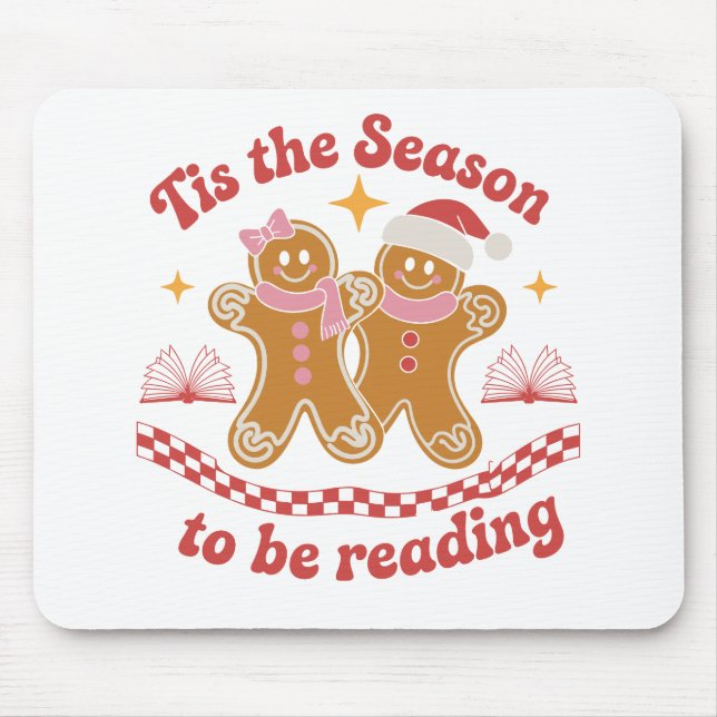 Tis The Season To Be Reading Christmas School  Mouse Mat (Front)