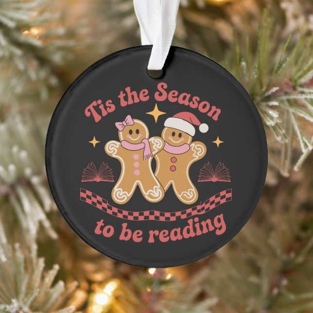 Tis The Season To Be Reading Christmas School  Ornament (Tree)