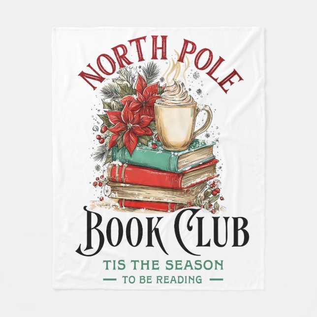 'Tis the Season to Be Reading  Fleece Blanket (Front)