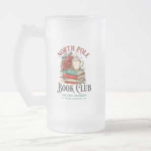 'Tis the Season to Be Reading  Frosted Glass Beer Mug