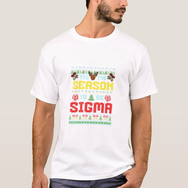 Tis The Season To Be Sigma Christmas Brainrot Iron T-Shirt (Front)
