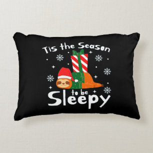 Tis The Season To Be Sleepy For Christmas Season Decorative Cushion
