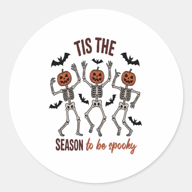 Tis the Season to Be Spooky Classic Round Sticker (Front)