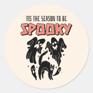 Tis the Season to be Spooky Creepy Halloween Classic Round Sticker