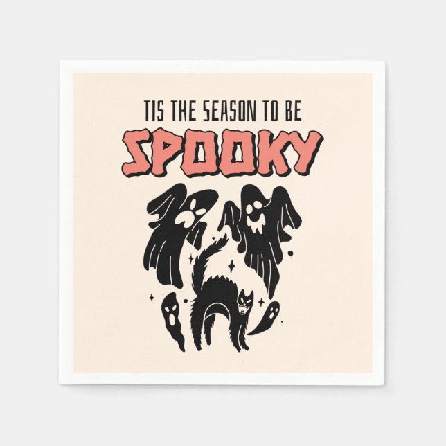 Tis the Season to be Spooky Creepy Halloween  Napkin (Front)