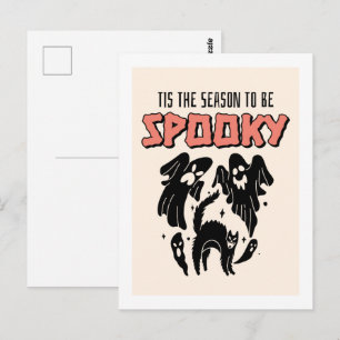 Tis the Season to be Spooky Creepy Halloween Postcard