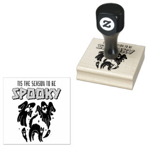 Tis the Season to be Spooky Creepy Halloween  Rubber Stamp