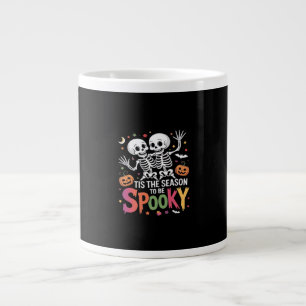 Tis The Season To Be Spooky Dancing Skeleton Hallo Large Coffee Mug