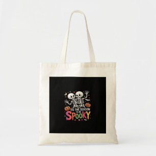 Tis The Season To Be Spooky Dancing Skeleton Hallo Tote Bag