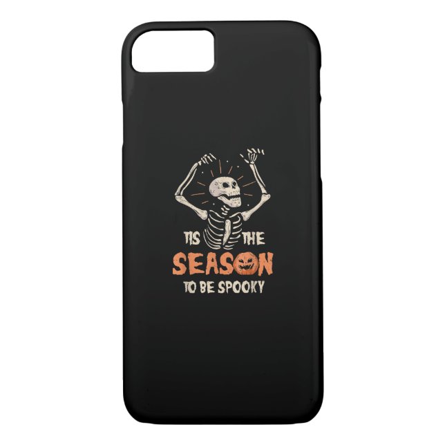 Tis The Season To Be Spooky Funny Skeleton Hallowe Case-Mate iPhone Case (Back)