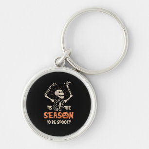 Tis The Season To Be Spooky Funny Skeleton Hallowe Key Ring