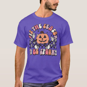 Tis The Season To Be Spooky Groovy Pumpkin Face Ha T-Shirt