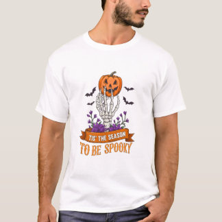 Tis The Season To Be Spooky Skeleton Hand Hallowee T-Shirt