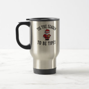 Tis The Season To Be Tipsy Vintage Drunk Santa Dri Travel Mug