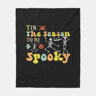 Tis The Season To Creepy Funny Dancing Skeletons M Fleece Blanket