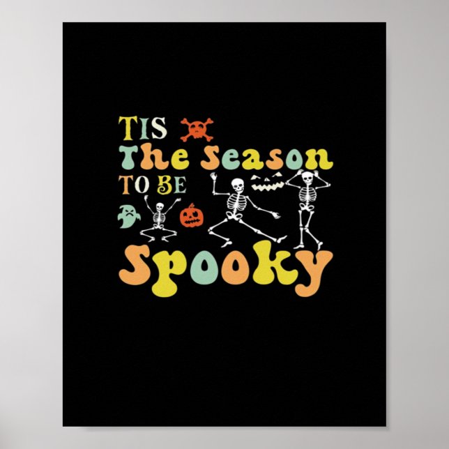 Tis The Season To Creepy Funny Dancing Skeletons M Poster (Front)