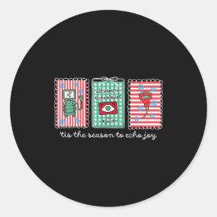 Tis The Season To Echo Joy Christmas Stamp Ultraso Classic Round Sticker