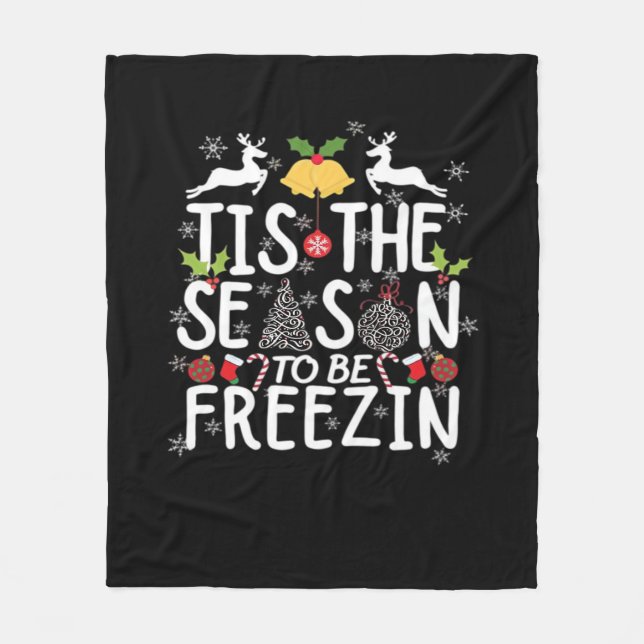 Tis The Season To Freezin Minimal Clean Fleece Blanket (Front)