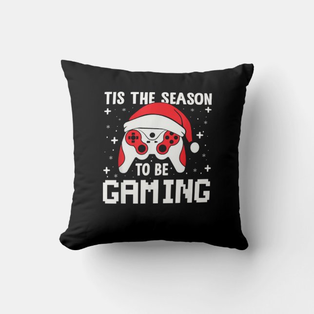 Tis The Season To Gaming Christmas Gamer Heartbeat Cushion (Front)