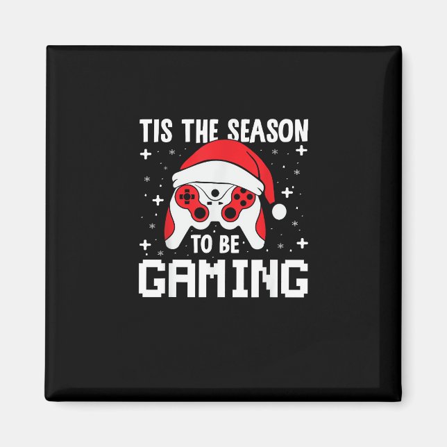 Tis The Season To Gaming Christmas Gamer Heartbeat Magnet (Front)