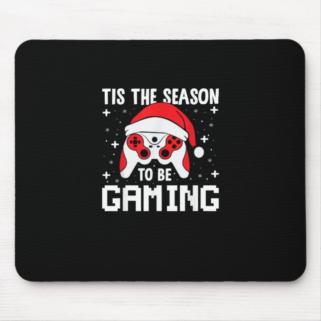 Tis The Season To Gaming Christmas Gamer Heartbeat Mouse Mat (Front)