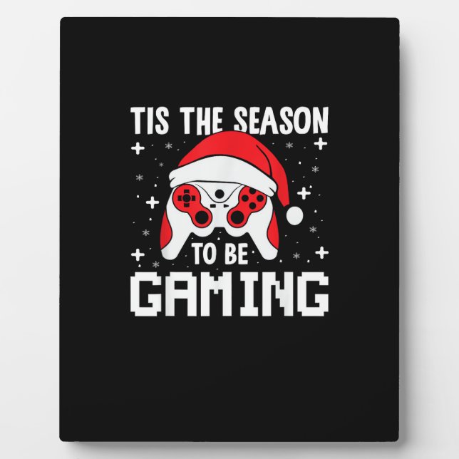 Tis The Season To Gaming Christmas Gamer Heartbeat Plaque (Front)