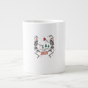 Tis The Season To Jolly Funny Christmas Skeleton D Large Coffee Mug