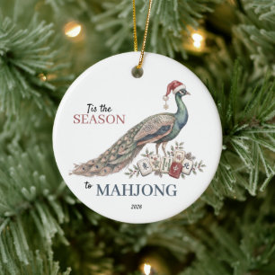 Tis the Season to Mahjong Christmas Holiday Ceramic Tree Decoration
