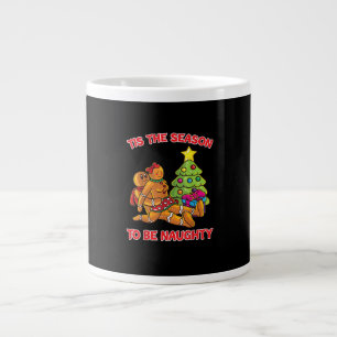 Tis The Season To Naughty Gingerbread Man Couple Large Coffee Mug