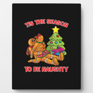 Tis The Season To Naughty Gingerbread Man Couple Plaque