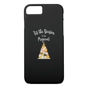 Tis The Season To Pregnant Cute Christmas Tree Men iPhone 8/7 Case