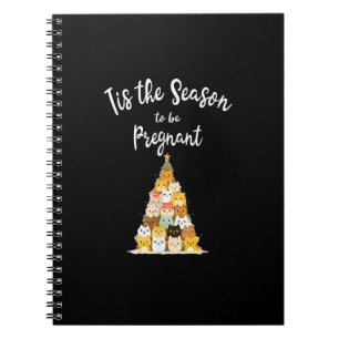 Tis The Season To Pregnant Cute Christmas Tree Men Notebook