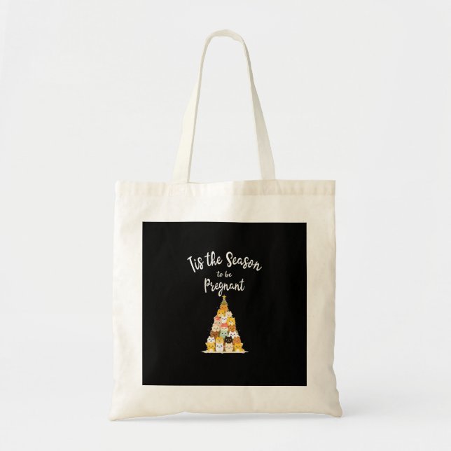 Tis The Season To Pregnant Cute Christmas Tree Men Tote Bag (Front)