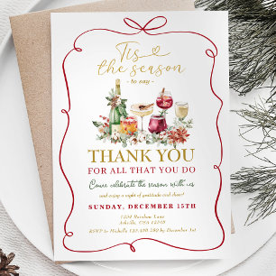 Tis The Season to Say Thank You Whimsical Holiday Invitation