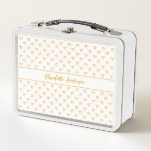 Tis' The Season To Sparkle Christmas Bow Gold Metal Lunch Box