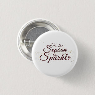 Tis the Season to Sparkle, Christmas elegance, 3 Cm Round Badge
