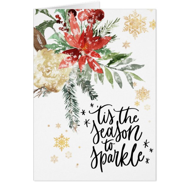 Tis The Season to Sparkle Christmas Holiday Card (Front)